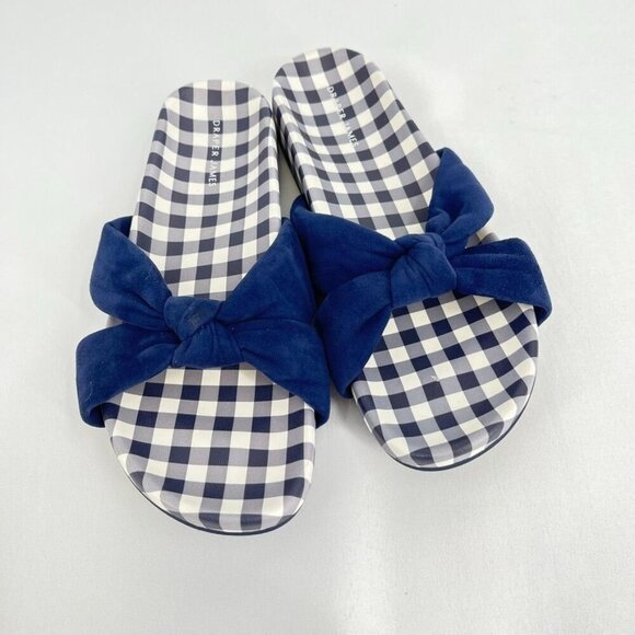 Draper James Stella Slides Size 10 In Blue Gingham Slipper, Casual, Summer - Picture 1 of 9